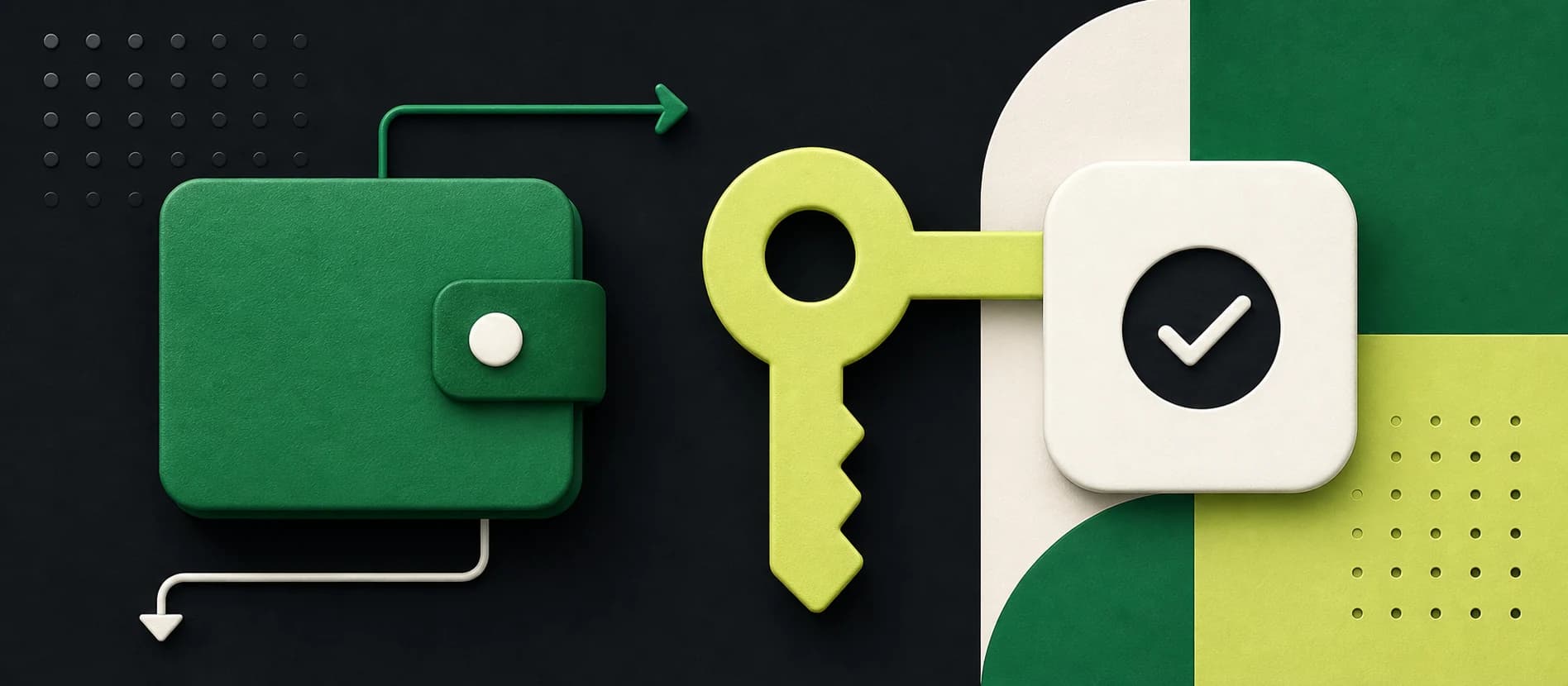 Editorial illustration representing wallet compatibility, Binance Pay, and merchant account settlement